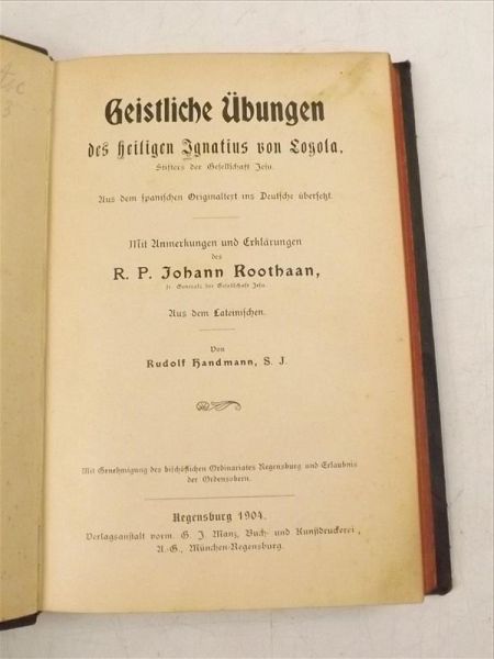 Roothaan Johann - Geistliche Ubungen, 1904 r.