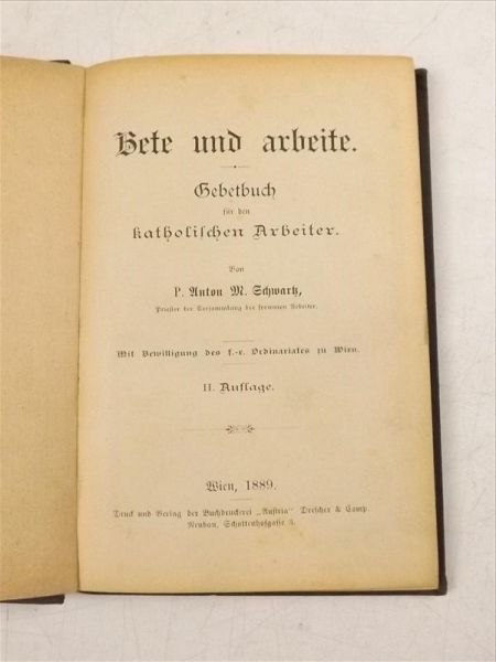 Bete und arbeite: Gebetbuch für den katholische Arbeiter, 1889 r.