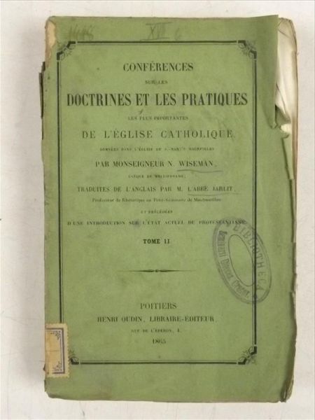 Conferences sur les doctrines et pratiques de l'eglise catholique, tome II, 1865 r.
