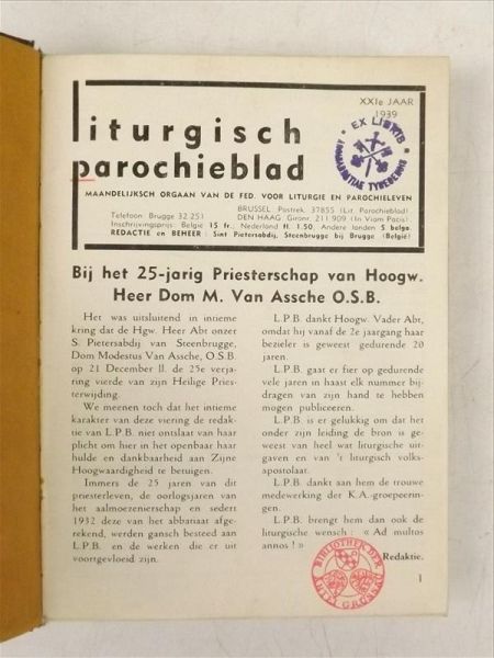 Liturgisch Parochieblad, 1939 r.