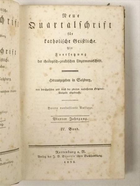 Neue Duartlschrift fur Katholische Geistiche, 1833 r.