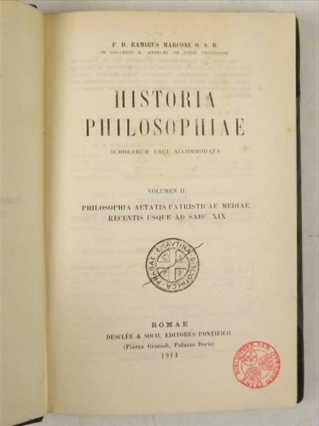 Marcone Ramirus - Historia Philosophiae, Vol. II, 1914 r.