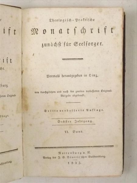 Neue Quartalschrift fur Katholische Geistiche, 1833 r.