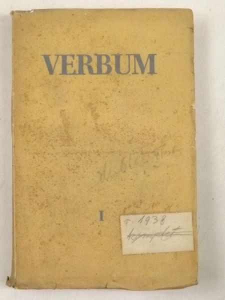 Verbum I. Kwartalnik poświęcony zagadnieniom kultury współczesnej, 1938 r.