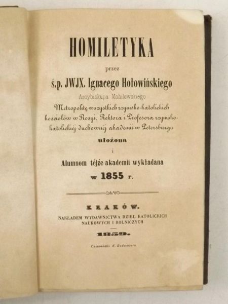 Homiletyka, 1859 r.
