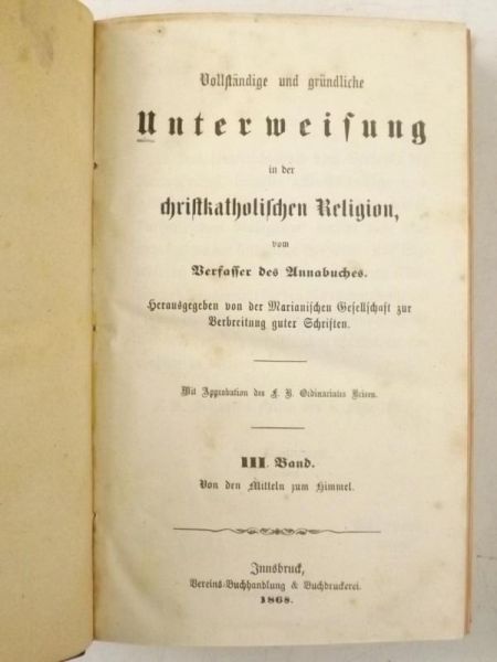 Vollstandige und grundliche Unterwiesung in der katolischen Religion, Tom II, 1866 r.