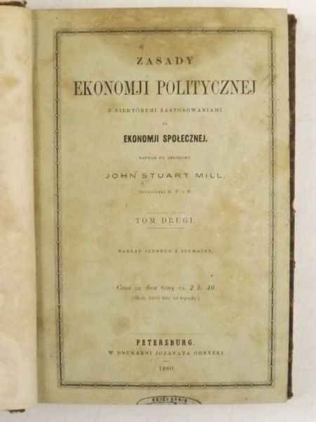 Zasady ekonomji politycznej, Tom II, 1860 r.
