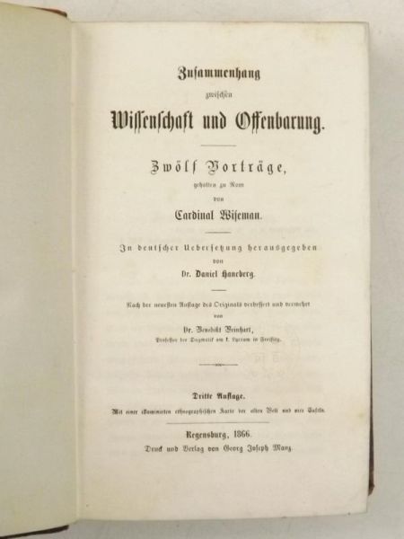 Zusammenhang zwischen Wissenschaft und Offenbarung, 1866 r.