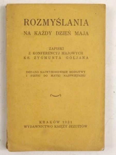 Rozmyślania na każdy dzień maja, 1931 r.