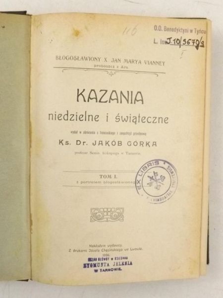 Kazania niedzielne i świąteczne, T. I, 1906 r.