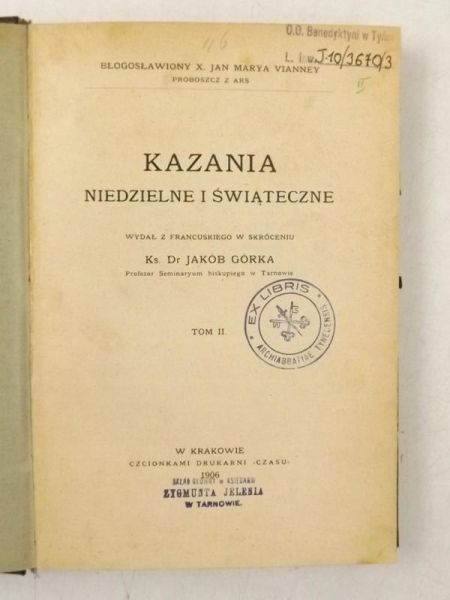 Kazania niedzielne i świąteczne, T. II, 1906 r.
