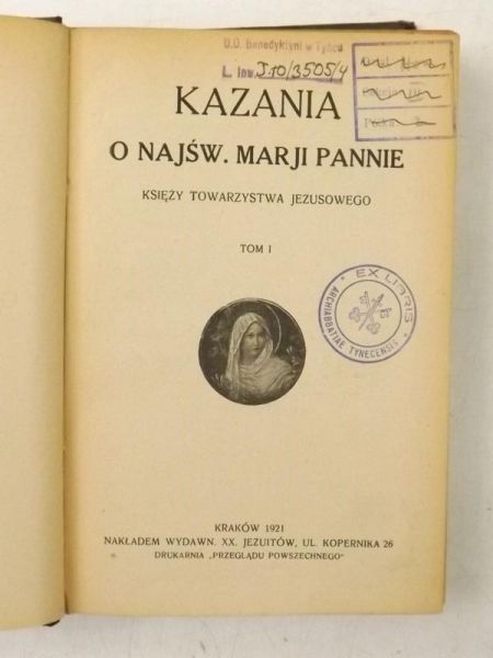 Kazania o Najświętszej Marji Pannie, Tom I, 1921 r.