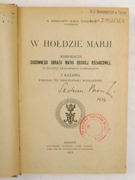 W hołdzie Marji, 1922 r.