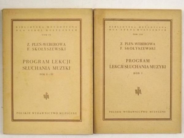 Pleń-Weberowa Z.,  - Program lekcji słuchania muzyki, t. VIII, IX, 1949-51 r.