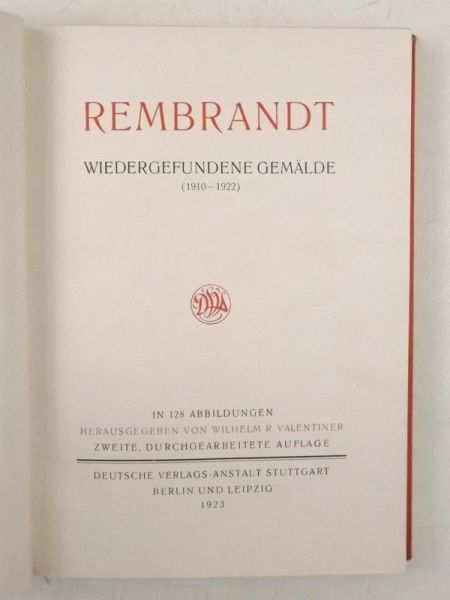 Wiedergefundene Gemalde (1910 - 1922), 1923 r.