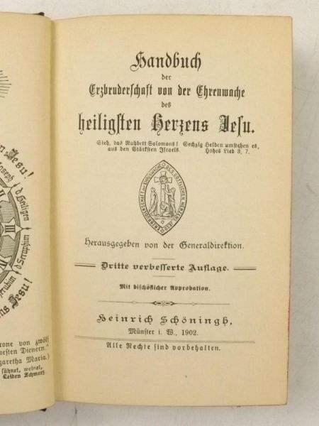 Handbuch der Erzbruderschaft von der Erenmache des heiligsten Herzens Jesu, 1902 r.