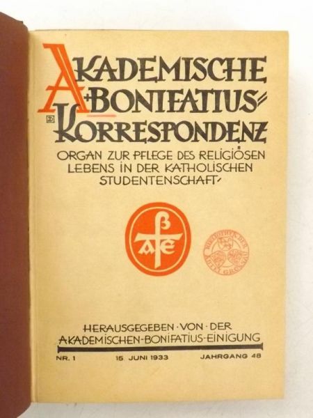 Akademische Bonifatius Korrespondenz, 1933 r.