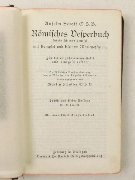 Romisches Vesperbuch, 1923 r.