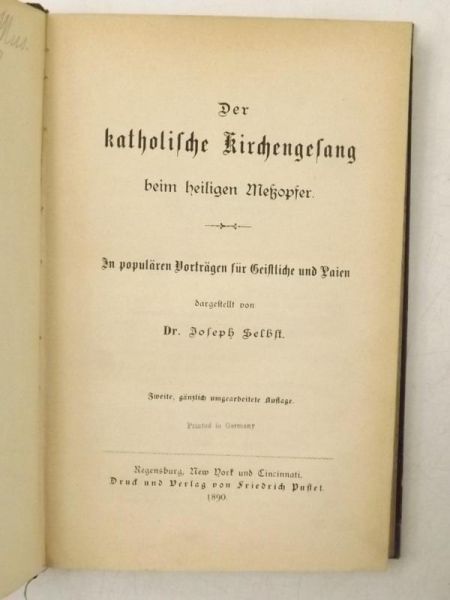 Der katholische Kirchengesang beim  heiligen Messopferr, 1890 r.