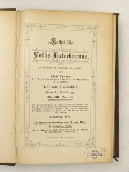 Katholischer Volks-Katechismus, 1903 r.