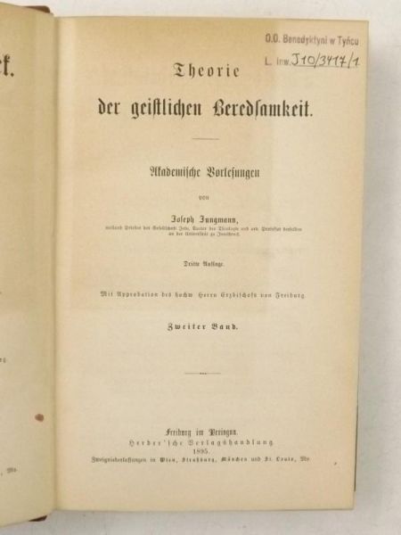 Theorie der geistlichen Beredsamkeit, 1895 r.