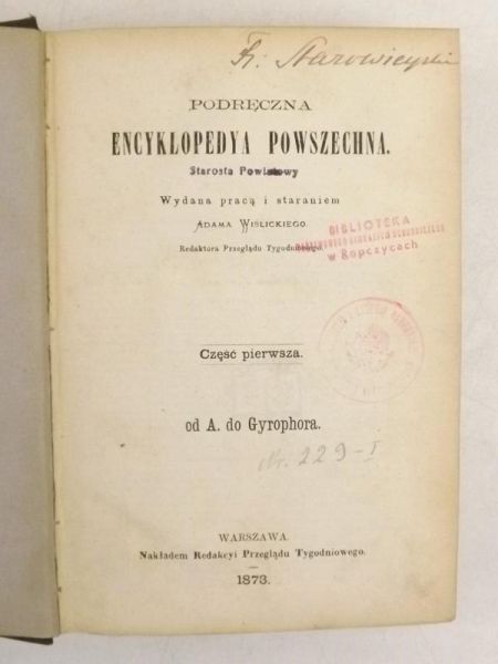 Podręczna encyklopedya powszechna, 1873 r.