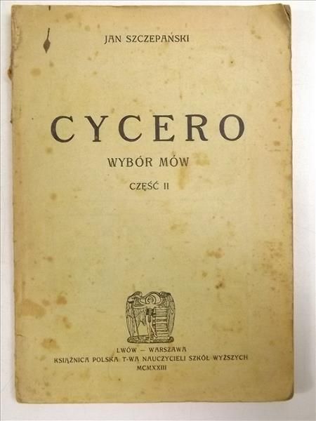 Cycero. Wybór mów, cz. II, 1923 r.