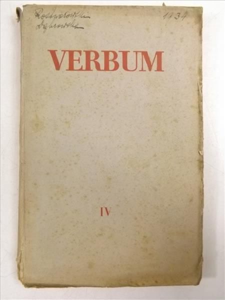 Verbum IV. Kwartalnik poświęcony zagadnieniom kultury współczesnej, 1934 r.
