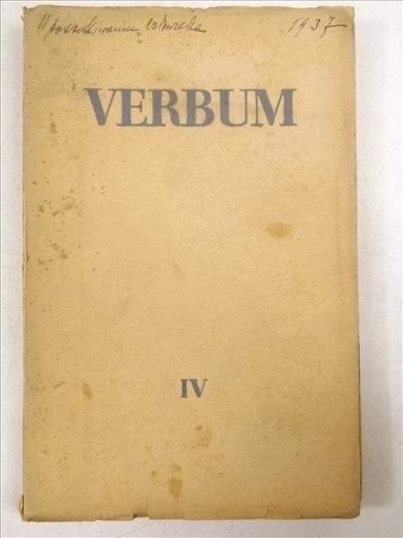 Verbum IV. Kwartalnik poświęcony zagadnieniom kultury współczesnej, 1937 r.