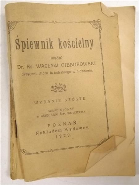 Śpiewnik kościelny, 1929 r.