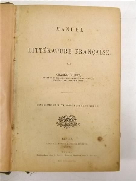 Manuel de litterature francaise, 1877 r.