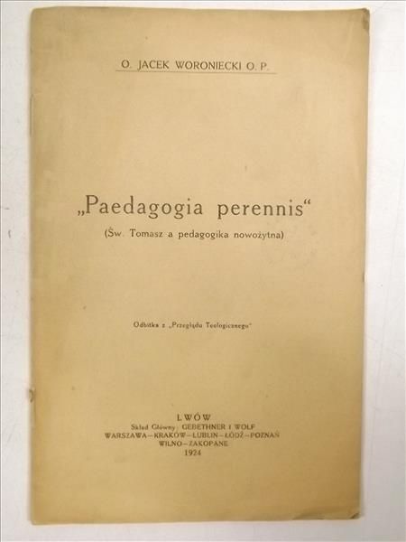 Paedagogia perennis, 1924 r.