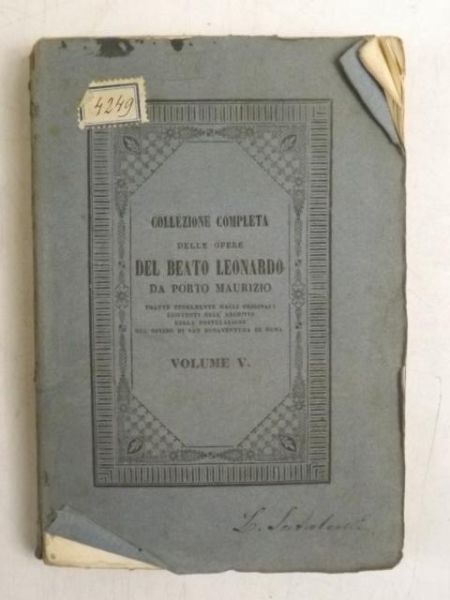 Collezione Completa delle opere Del Beato Leonardo, Vol. V, 1854 r.
