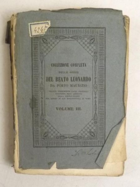 Collezione Completa delle opere Del Beato Leonardo, Vol. III, 1853 r.