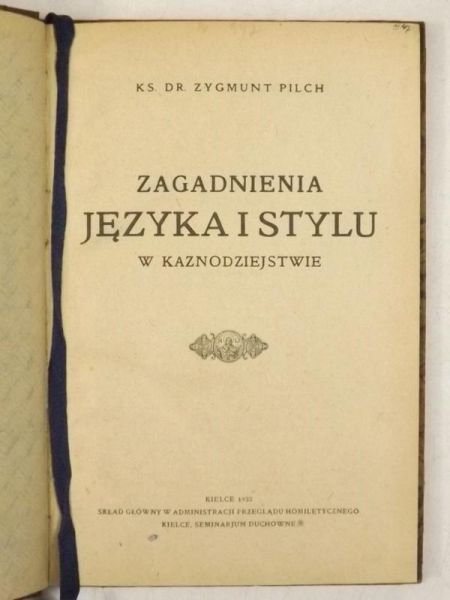 Zagadnienia języka i stylu w kaznodziejstwie, 1923 r.