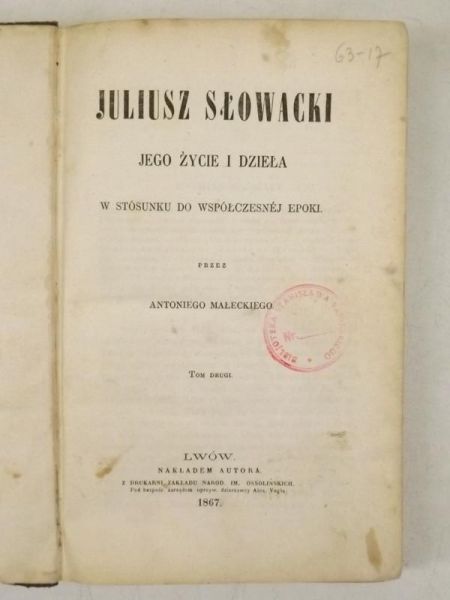 Juliusz Słowacki. Jego życie i dzieła w stosunku do współczesnej epoki. Tom II, 1867 r.