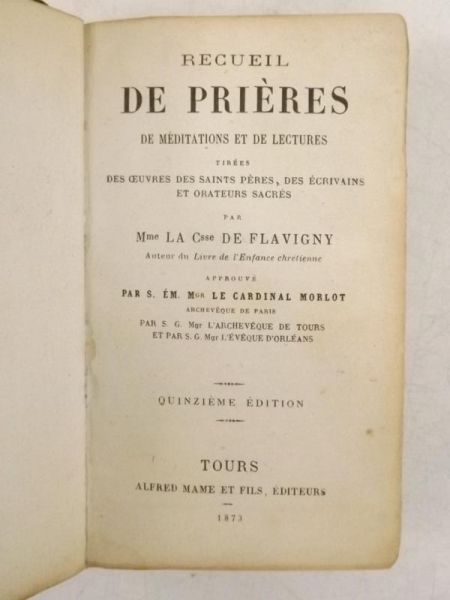 Recueil De Prieres, 1873 r.