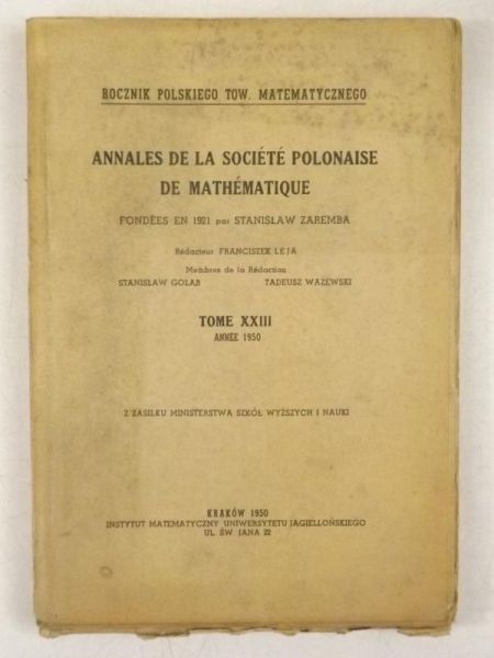 Annales de la Societe Polonaise de Mathematique, 1950 r.