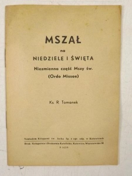 Mszał na niedziele i święta, 1950 r.