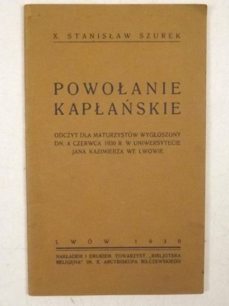 Powołanie kapłańskie 1930 r.