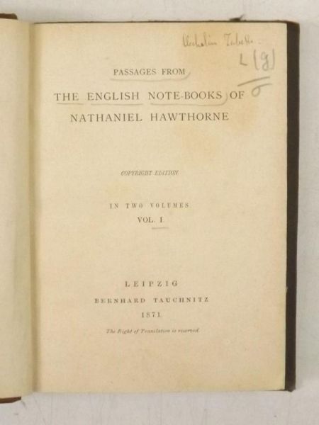 Passages from the English Note-books of  , 1871 r.