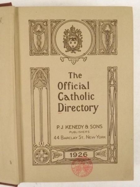 The Official Catholic Directory, 1926 r.