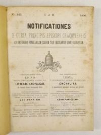 Notificationes e Curia Principis Episcopi Cracoviensis ad Universum Venerabilem Clerum tam Saecularem quam Regularem, 1892 r.