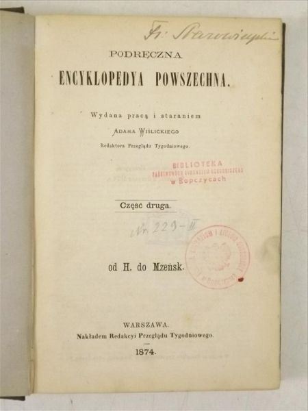 Podręczna encyklopedia powszechna cz. II, 1874 r.