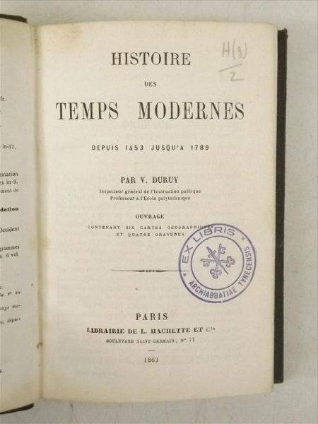 Duruy V. - Historie des Temps Modernes, 1863 r.