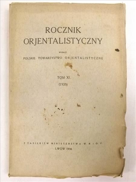 Rocznik Orjentalistyczny, Tom XI (1935), 1936 r.