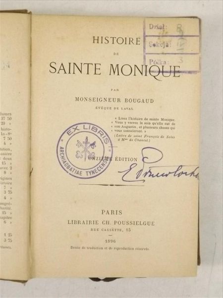 Bougaud M. - Historie de Sainte Monique, 1896 r.