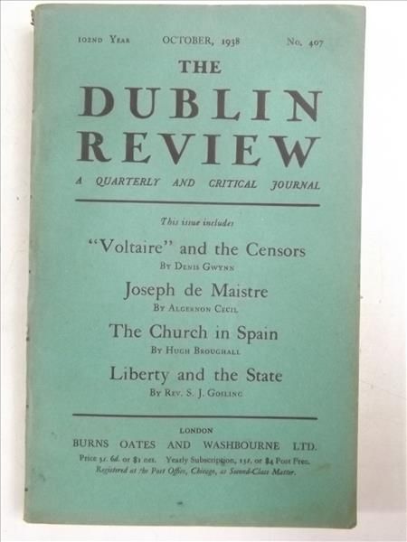 The Dublin Review: October, No. 407, 1938 r.