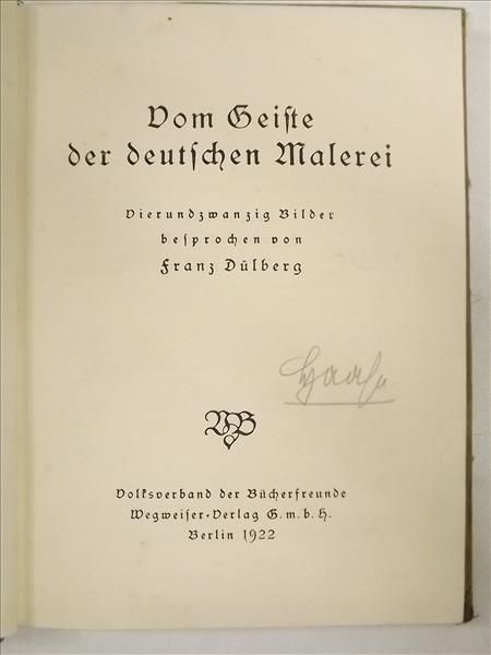 Dulberg Franz - Dom Beifte der deutschen Malerei, 1922 r.