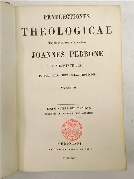 Praelectiones Theologicae, Vol. VII, 1848 r.